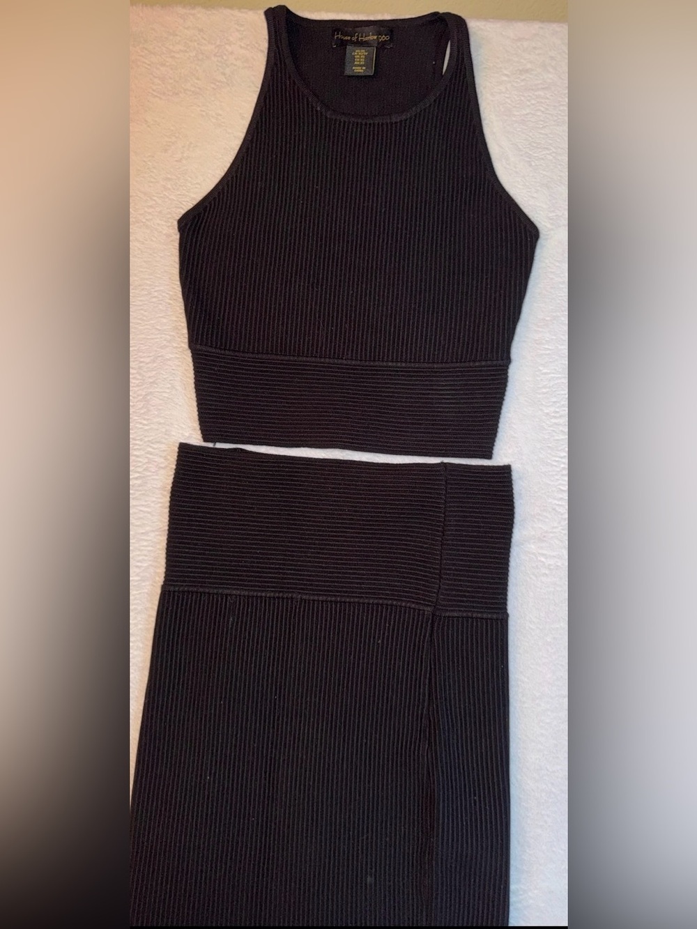 House of Harlow 1960 Ribbed 2PC Set Crop + Skirt - Picture 7 of 12